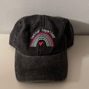 Black Cap with Rainbow Embroidery